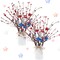2 Sets 4th of July Patriotic Centerpieces Memorial Day Independence Day Tables Decorations Include Red White Blue 11.81 Inch Artificial Berry Stem Stars Picks and Vase for Home Office